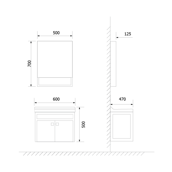 kích thước Lavabo sứ hảo cảnh C014