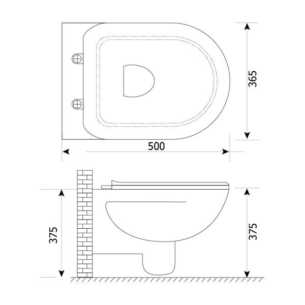 ct01-01 Bản vẽ kỹ thuật bồn cầu treo tường sứ vệ sinh Hảo Cảnh