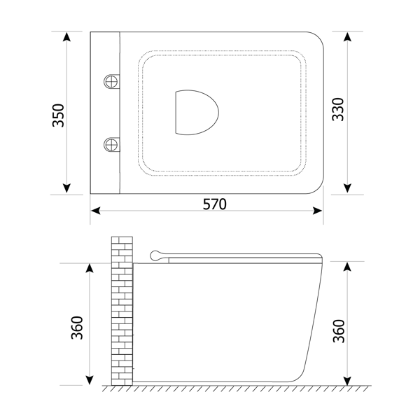 Bồn cầu treo tường Hảo Cảnh CT03 Sứ Hảo Cảnh Thái Bình