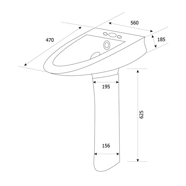 Free Standing Basin HSL307 porcelain sink