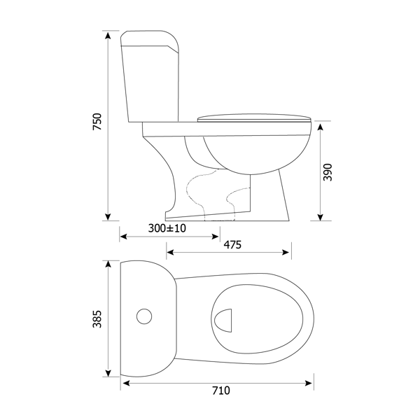 Two Button 2 Piece Toilets V117 02