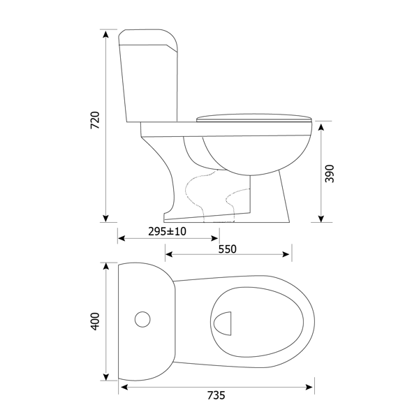 Two Button 2 Piece Toilets V118 02